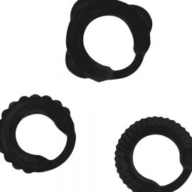 ADDICTED TOYS SET 3 ANILLOS PENE NEGRO