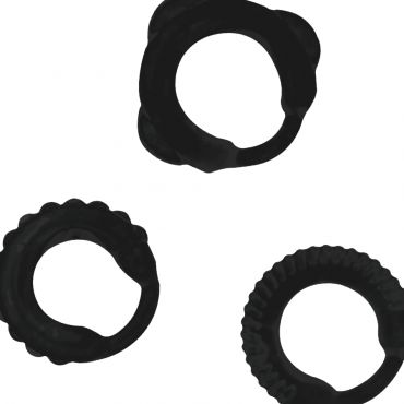 ADDICTED TOYS SET 3 ANILLOS PENE NEGRO