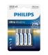 PHILIPS ULTRA ALKALINE PILA AAA LR03 BLISTER4
