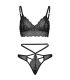 LEG AVENUE SET 2 PIEZAS CON TANGA DOBLE TIRANTA S M NEGRO