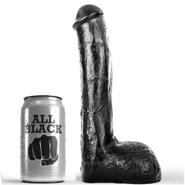 ALL BLACK PENE REALaSTICO ANAL 23 CM