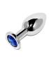 METAL HARD ANAL PLUG DIAMOND BLUE SMALL 571CM