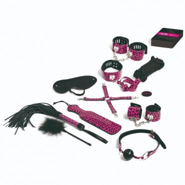 TEASE PLEASE JUEGO 13 ACCESORIOS BONDAGE MAGENTA