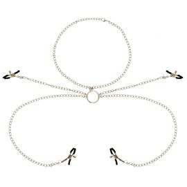 OHMAMA FETISH 4 PINZAS PEZONES CON COLLAR DE CADENAS
