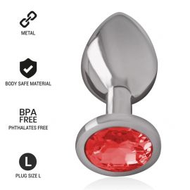 INTENSE PLUG ANAL METAL ALUMINIO CON CRISTAL ROJO TALLA L