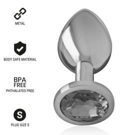 INTENSE PLUG ANAL METAL ALUMINIO CON CRISTAL NEGRO TALLA S