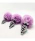 ALIVE ANAL PLEASURE PLUG ESPIRAL METAL POMPON VIOLETA TALLA S