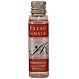 EXTASE SENSUAL ACEITE MASAJE EFECTO CALOR CON FEROMONAS FRUTA DE LA PASION VIAJE 35 ML