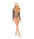 LEG AVENUE BODY MANGA LARGA CRISTALIZADA NEGRO