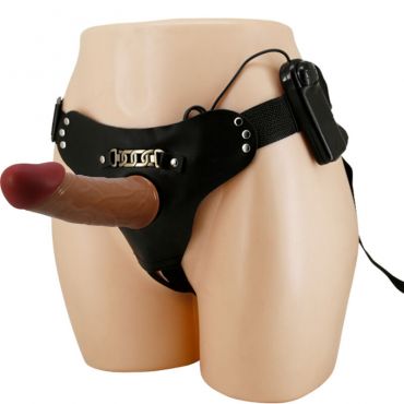 PRETTY LOVE STARKS HARNESS BRIEFS VIBRACIaN MULTI VELOCIDAD DILDO 175 CM MULATO