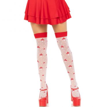 LEG AVENUE CALCETINES ALTOS CHAMPIaONES ROJO BLANCO