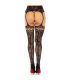 LEG AVENUE MEDIAS DE LIGUERO ENCAJE FLORAL NEGRO