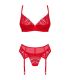 OBSESSIVE INGRIDIA SET TRES PIEZAS ROJO XS S