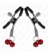 KINK PINZAS PARA PEZONES CON DOBLE CAMPANILLA ROJO 6 CM