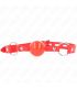 KINK MORDAZA DE BOLA 4 CM TPE CON CANDADO ROJO 60 x 2 CM