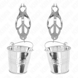 KINK PINZAS PARA PEZONES ESTILO JAPONaS CON CUBOS PLATEADO