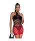 SUBBLIME 952242 VESTIDO DE REJILLA ELSTICO DEGRADADO ROJO Y NEGRO TALLA aNICA