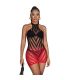 SUBBLIME 952242 VESTIDO DE REJILLA ELSTICO DEGRADADO ROJO Y NEGRO TALLA aNICA