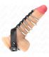 KINK ANILLO PENE CUERO CORREA CON CERRADURA 21 X 2 CM Y 5 ANILLOS METAL DE 3 CM A 4 CM