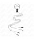 KINK ANILLO PENE TRIPLE METAL CROMADO 38 CM A 5 CM CADENA METAL 26 CM Y PINZAS PARA PEZONES MODELO 2