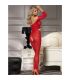 SUBBLIME 951825 BODYSTOCKING CROTCHLESS DE REJILLA CON PATRaN DE ROSAS ROJO TALLA aNICA