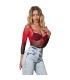 SUBBLIME 952259 VESTIDO DE REJILLA ELSTICO MANGA LARGA DEGRADADO ROJO Y NEGRO TALLA aNICA