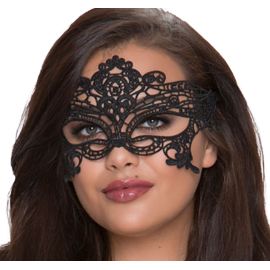 QUEEN LINGERIE ANTIFAZ DE ENCAJE ANCHO NEGRO