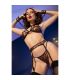 CHILIROSE CR 4838 WILDCAT SET ESPOSAS SUJETADOR MEDIAS TANGA LEOPARDO XL