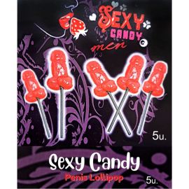 DIABLO PICANTE CAJA 5 PIRULETAS FORMA PENE CEREZA