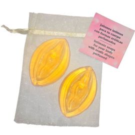 DIABLO PICANTE 2 JABONES PERFUMADOS FORMA VAGINA AMARILLO