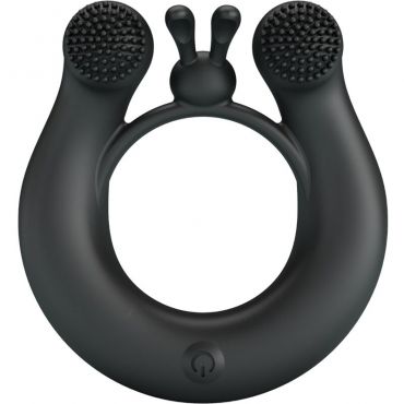 PRETTY LOVE DAHLIA ANILLO VIBRADOR ESTIMULADOR DE CLaTOIS 12 VIBRACIONES NEGRO
