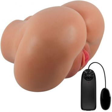 CRAZY BULL LUNA TRASERO VIBRADOR CON VAGINA Y ANO REALaSTICO NATURAL CONTROL REMOTO