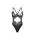 SUBBLIME 955229 BODY TRANSPARENTE CON ENCAJE HUECO NEGRO L XL