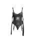 SUBBLIME 955502 BODY DE ENCAJE CON LAZOS Y LIGAS NEGRO L XL