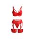 SUBBLIME 955250 SET SUJETADOR CON LIGUERO BONDAGE ROJO S M