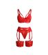 SUBBLIME 955250 SET SUJETADOR CON LIGUERO BONDAGE ROJO S M