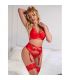 SUBBLIME 955250 SET SUJETADOR CON LIGUERO BONDAGE ROJO S M