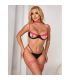 SUBBLIME 955298 SET SUJETADOR CON COLLAR Y DETALLES PARA PIERNAS ROSA FLUORESCENTE S M