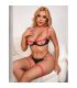 SUBBLIME 955304 SET SUJETADOR CON COLLAR Y DETALLES PARA PIERNAS ROSA FLUORESCENTE L XL
