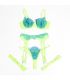 SUBBLIME 955311 SET SUJETADOR CON ENCAJE Y LIGUEROS VERDE Y AZUL S M