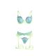 SUBBLIME 955328 SET SUJETADOR CON ENCAJE Y LIGUEROS VERDE Y AZUL L XL