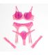 SUBBLIME 955359 SET SUJETADOR CON ENCAJE Y LIGUEROS ROSA Y MORADO S M