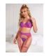 SUBBLIME 955359 SET SUJETADOR CON ENCAJE Y LIGUEROS ROSA Y MORADO S M