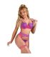 SUBBLIME 955366 SET SUJETADOR CON ENCAJE Y LIGUEROS ROSA Y MORADO L XL