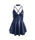 SUBBLIME 955427 VESTIDO CON TIRANTES DE CUERO AZUL L XL