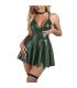 SUBBLIME 955441 VESTIDO CON TIRANTES DE CUERO VERDE L XL