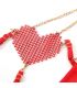 SUBBLIME 955519 CONJUNTO SUJETADOR CON CADENAS Y CORAZaN DE MALLA ROJO S M