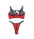 SUBBLIME 955533 CONJUNTO SUJETADOR CON CREMALLERA DE MALLA DE CHAROL ROJO S M