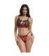 SUBBLIME 955540 CONJUNTO SUJETADOR CON CREMALLERA DE MALLA DE CHAROL ROJO L XL