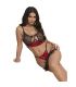 SUBBLIME 955540 CONJUNTO SUJETADOR CON CREMALLERA DE MALLA DE CHAROL ROJO L XL